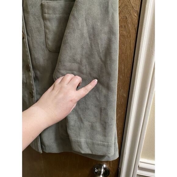 Vintage Norton Studio Women's Button Jacket Sz 16 Mint Green Pockets Mock Neck - Picture 10 of 16